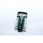 Набір головок 20 од. 3/8 "6-24 мм з рукояткою з храповим механізмом 72 зуба, Хром-Ванадіум (в-во INT 