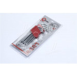 Набор Г-образных ключей TORX с отверстием 9шт, Т10-Т50, Cr-V, Big(про-во INTERTOOL) 