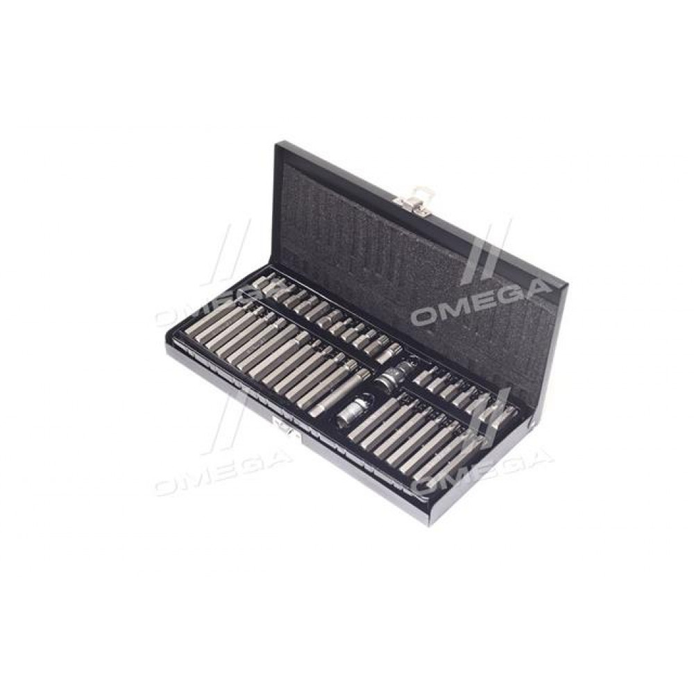 Набір насадок викруткових YATO : адаптери 1/2",3/8", HEX SPLINE TORX CrV [мет. Кейс] 40 шт. [10], шт