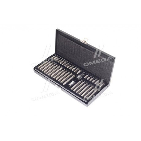 Набір насадок викруткових YATO : адаптери 1/2",3/8", HEX SPLINE TORX CrV [мет. Кейс] 40 шт. [10], шт