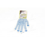 Рукавиці трикотажні білі з ПВХ крапкою (3 нитки; 70- бавовна, 30- поліестер), розм. 10, пар 