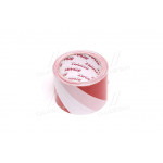 Стрічка сигнальна чевоно-біла VIROK 72 мм х 100 м, шт 