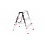 Драбина алюмінієва двостороння 3 ступені, висота 660мм (в-во INTERTOOL) 