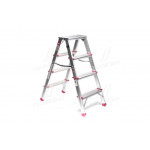 Стремянка алюминиевая двусторонняя 4 ступени, высота 880мм(про-во INTERTOOL) 