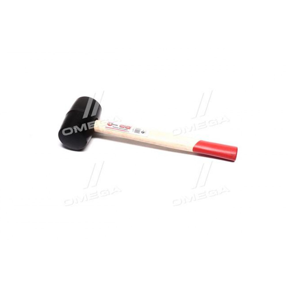 Киянка гумова 350г. 50 мм, чорна гума, деревяна ручка (в-во INTERTOOL)