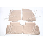 Килимки 3D в салон NISSAN X-Trail, 03/2015 ->, 4 шт. (поліуретан, бежеві) (вир-во NOVLINE) 