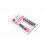 Рукоятка с храповым механизмом с комплектом насадок 10шт Cr-V(про-во INTERTOOL) 