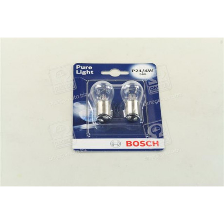 Лампа накаливания P21/4W 12V 21/4W PURE LIGHT (blister 2шт) (пр-во Bosch)
