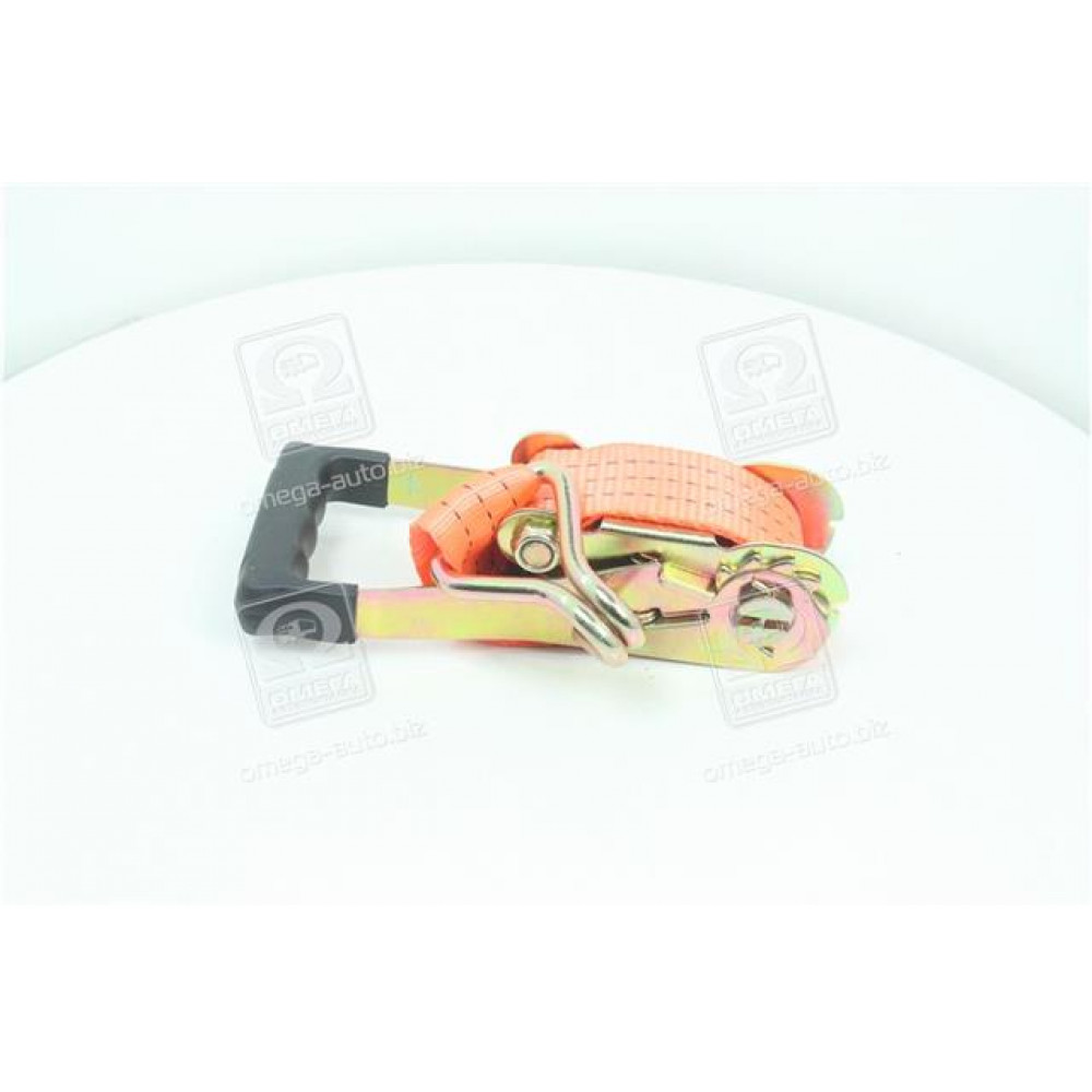 Стяжка вантажу 3t (тріскачка, гумова ручка, стрічка 50mm.x0.5m., гак) <ДК>