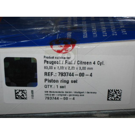 Кільця поршневі PSA 4 Cyl. 83,00 3,0 x 2,0 x 3,0 mm XUD9TE/TF (виробн. SM)