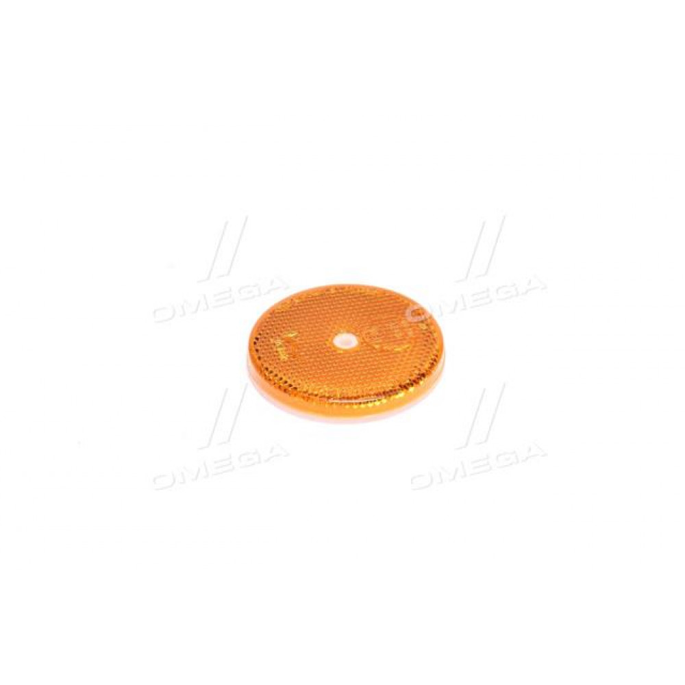 Световозвращатель круглый (катафот), оранжевый, крепёж по центру, 63х9 (Руслан-Комплект)