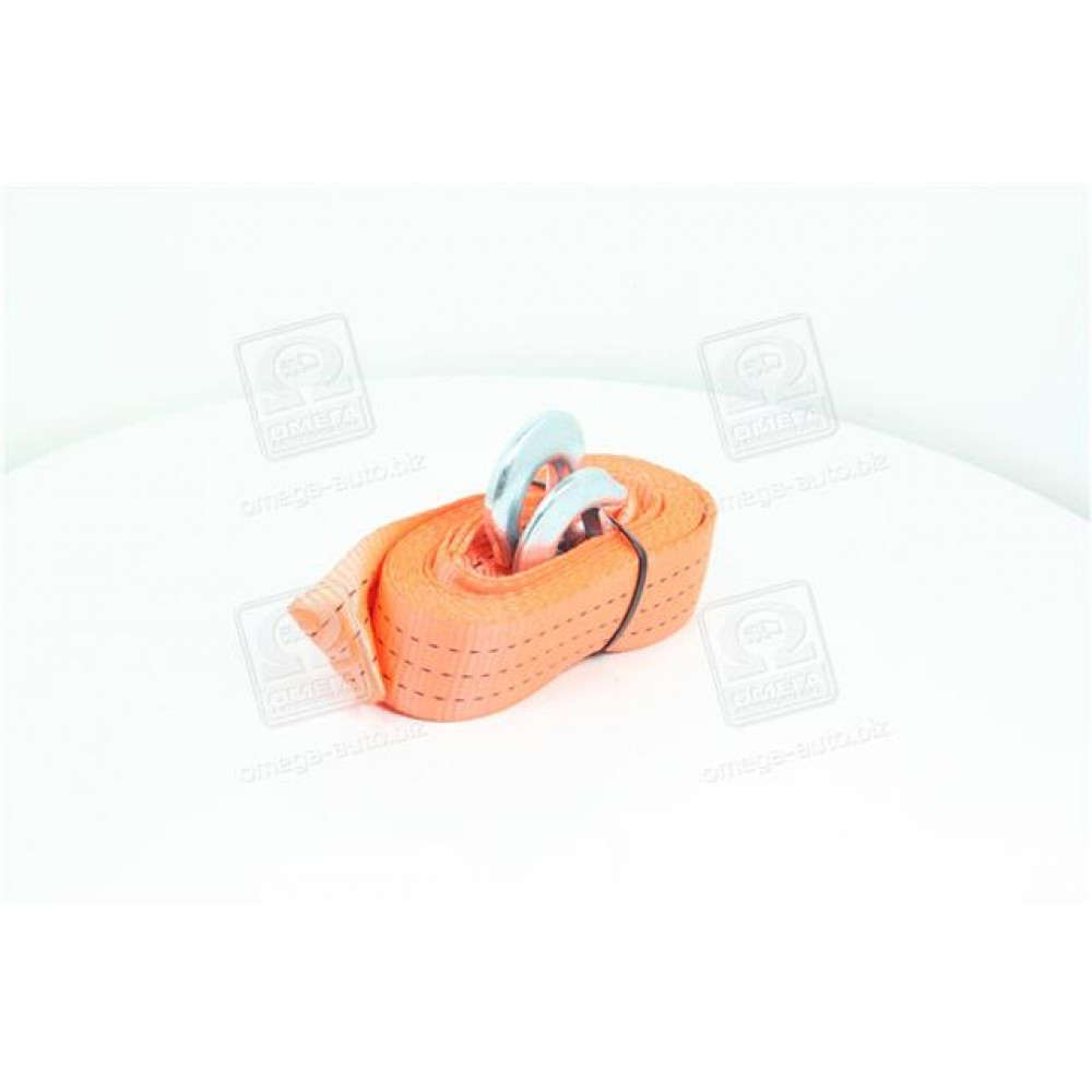 Трос буксировочный 3т. 50мм. 4,5м. С-крюк, Polyester, оранжевый, <ДК>