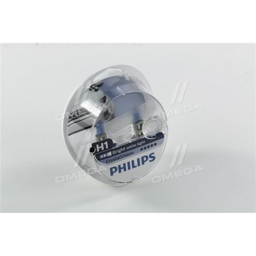 Лампа накаливания H1 12V 55W P14,5s Cristal Vision + 2x W5W 4300K (пр-во Philips)