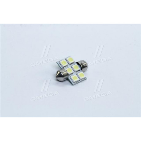 Лампа LED софитная C5W 12V   T11x31-S8.5(6SMD,size 5050)  WHITE   <TEMPEST>