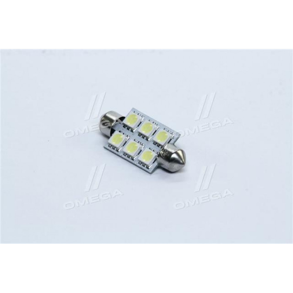 Лампа LED софитная  C5W 12V T11x39-S8.5 (6SMD,size 5050)   WHITE  <TEMPEST>