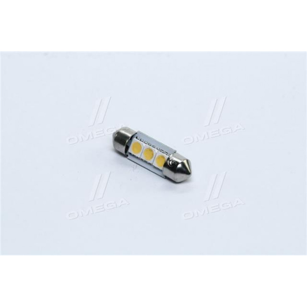 Лампа LED софитная C5W 24V T11x31-S8.5 (3 SMD size5050) WARM WHITE   <TEMPEST>