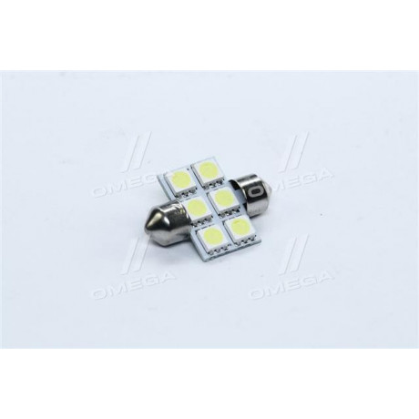 Лампа LED Софітні C5W 24V T11x31-S8.5 (6 SMD size5050) білий <TEMPEST>