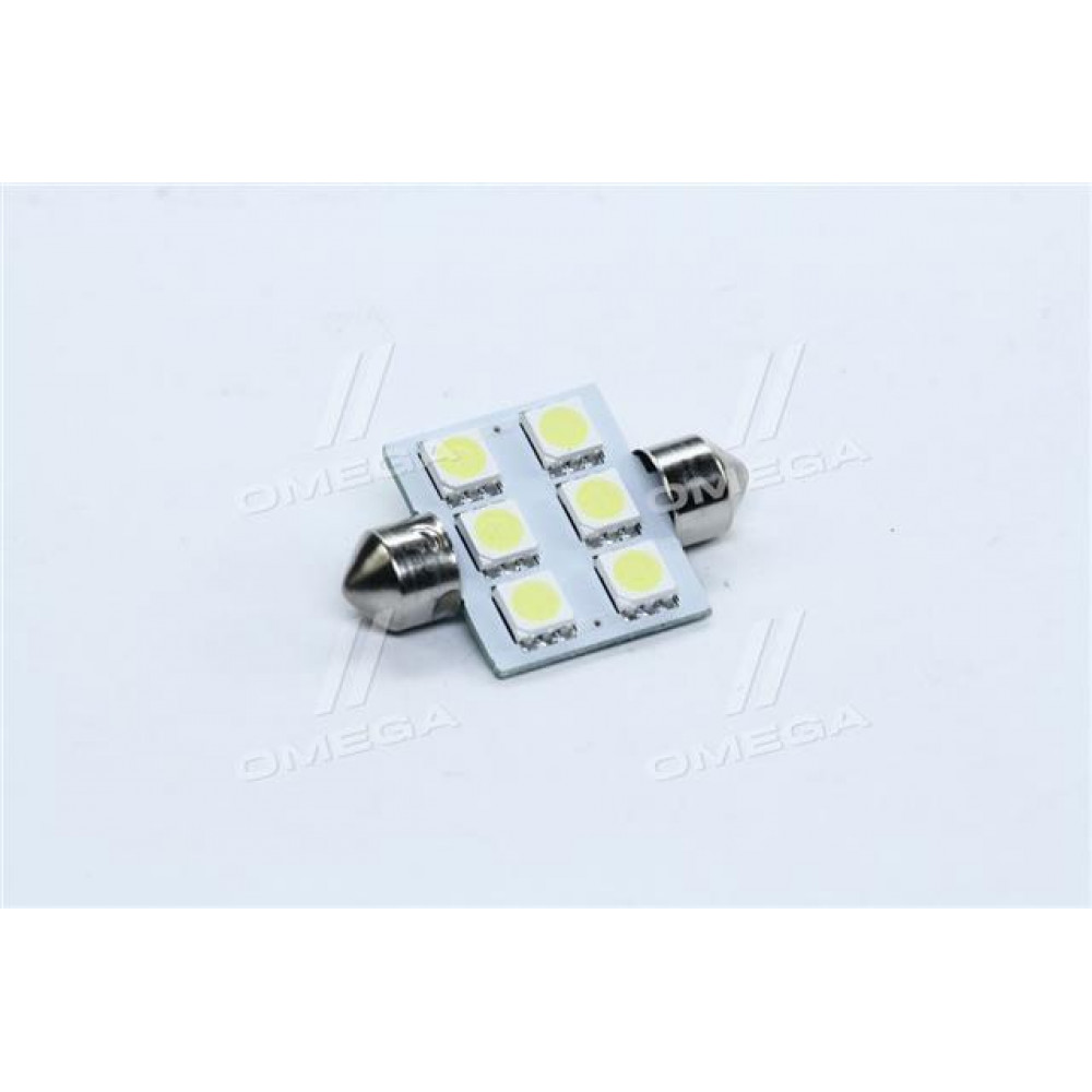 Лампа LED Софітні C5W 24V T11x36-S8.5 (6 SMD size5050) <TEMPEST>