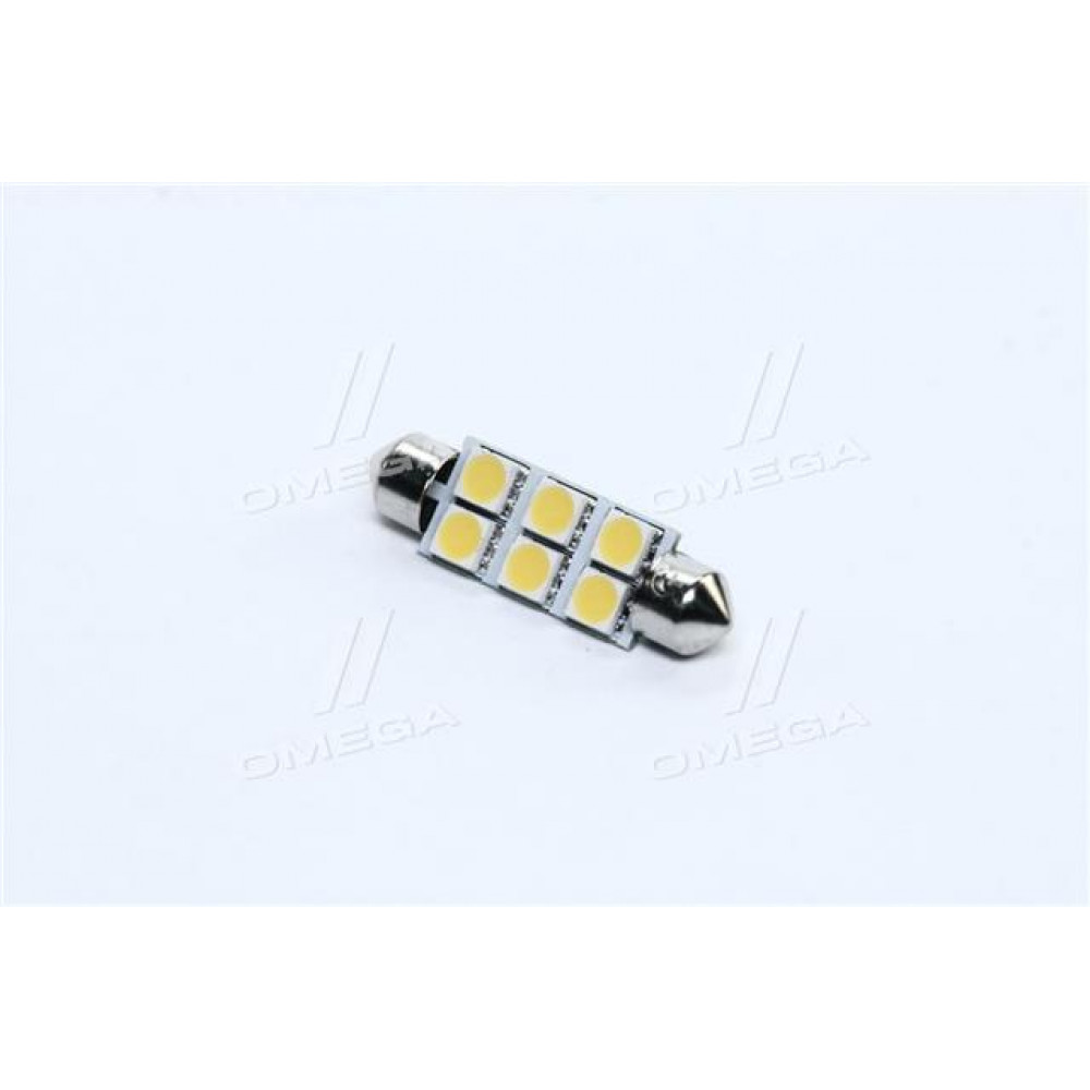 Лампа LED софитная C5W 24V T11x41-S8.5 (6 SMD size5050) WARM WHITE  <TEMPEST>