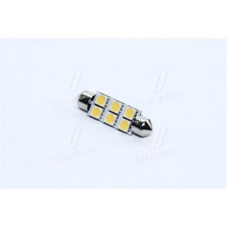 Лампа LED софитная C5W 24V T11x41-S8.5 (6 SMD size5050) WARM WHITE  <TEMPEST>