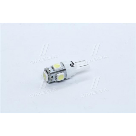 Лампа LED б/ц  габарит и панель приборов T10 5SMD  W5W 12V WHITE  <TEMPEST>