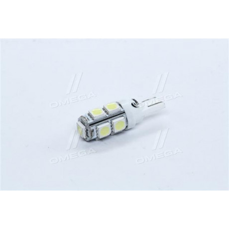 Лампа LED б/ц  габарит и панель приборов T10 9SMD  W5W 12V WHITE  <TEMPEST>