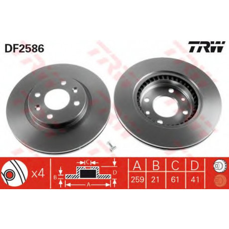 DF2586  TRW - Гальмівний диск