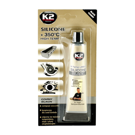 K2 SIL BLACK (BLACK SILICON +350С) 85g Силікон герметик (чорний) х12