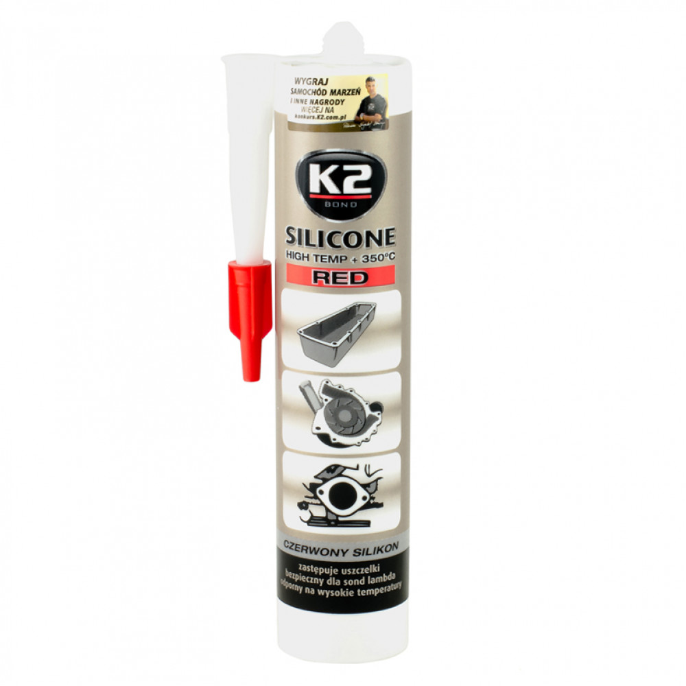 K2 SIL RED (RED SILICON +350С) 300g Силікон герметик (червоний) х15