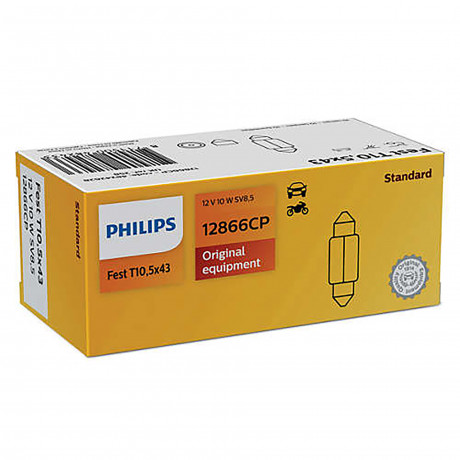 12866CP (PHILIPS) Festoon T10,5X43 12V 10W SV8,5