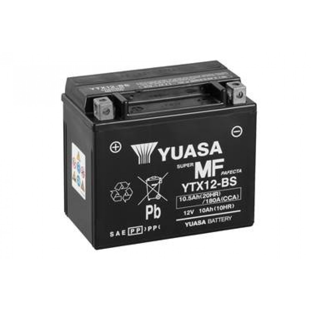 МОТО Yuasa 12V 10,5Ah  MF VRLA Battery YTX12-BS(сухозаряжений)