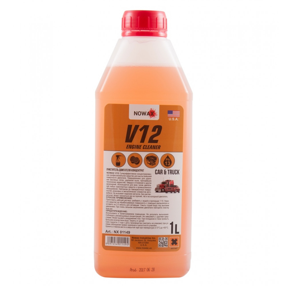 NOWAX  Очисник поверхні двигуна  V12 Engine Cleaner 1L концентрат 1:10 (9шт.)