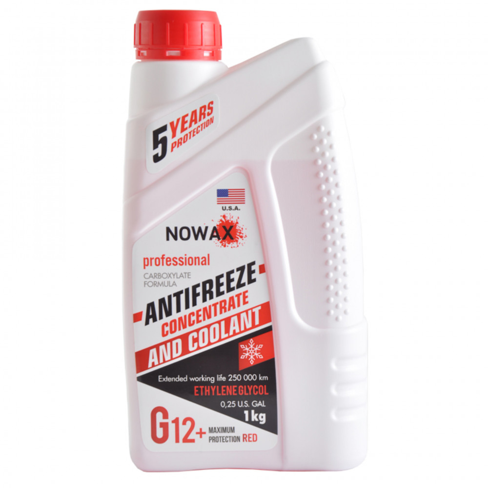 NOWAX ANTIFREEZEE Concentrate G12+ RED Антифриз Концентрат 1Kg (15шт./уп.)