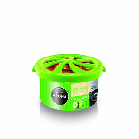 AROMA  Ароматизатор  Car Organic 40g - GREEN APPLE (48шт.) консерва 