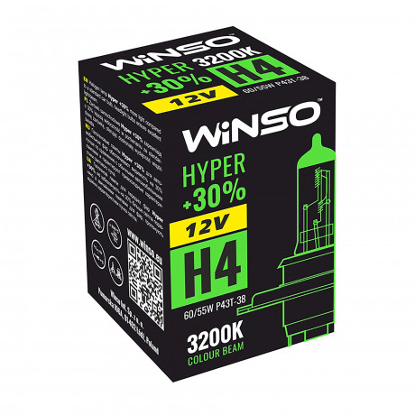 12V H4 HYPER +30% 60/55W P43t-38 WINSO