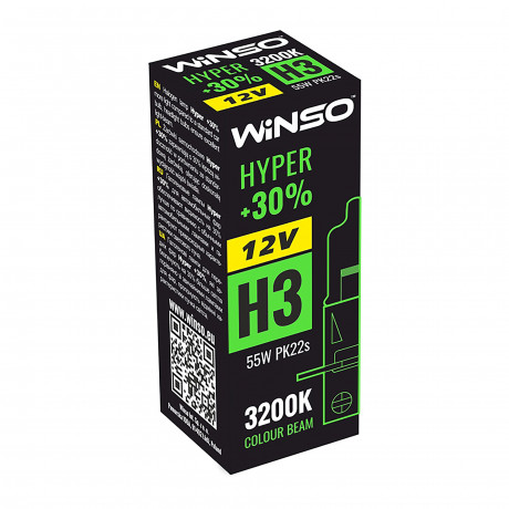 12V H3 HYPER +30% 55W PK22s WINSO