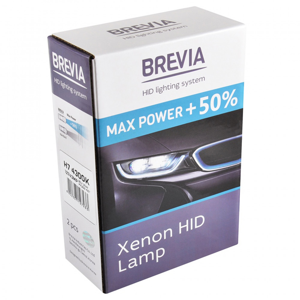 BREVIA Автолампа H7 +50%,4300K,85V,35W PX26d KET, (2шт.) XENON