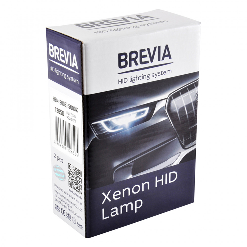 BREVIA Автолампа HB4 (9006) 5000K,85V,35W P22d KET, (2шт.) XENON