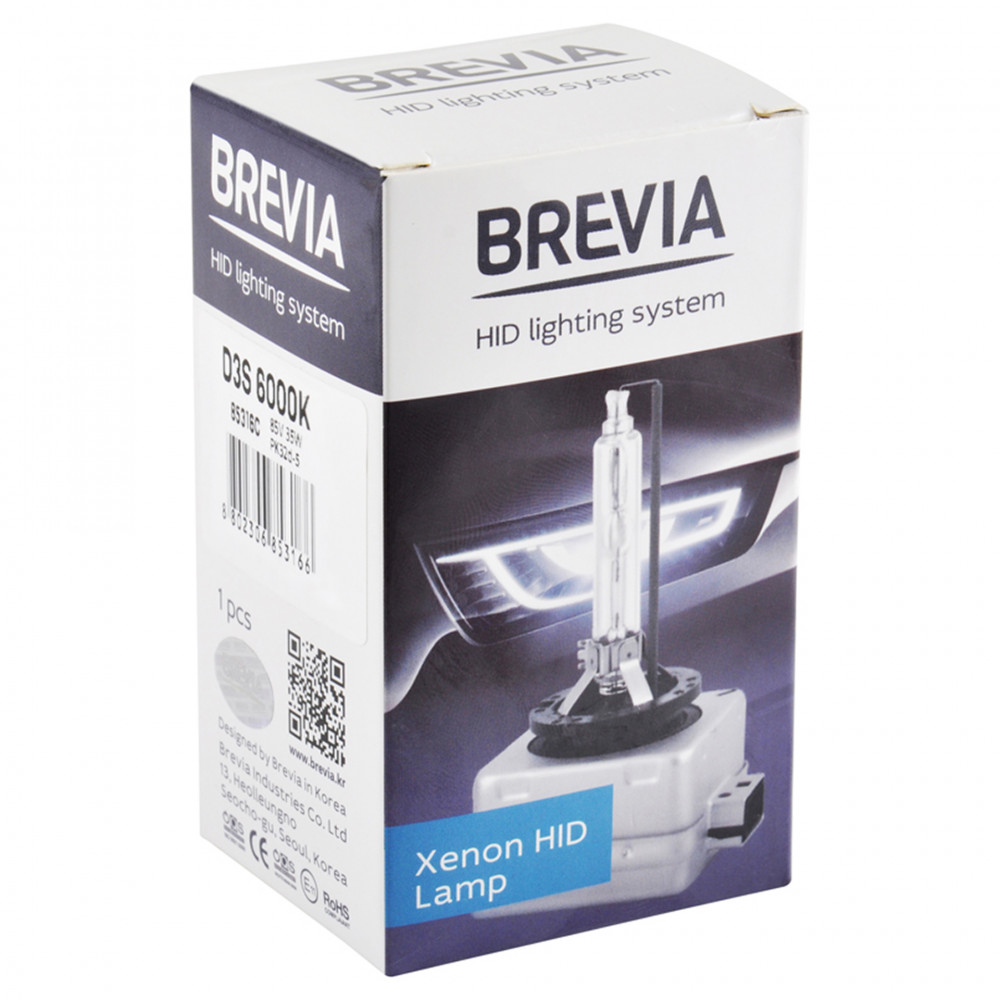 BREVIA Автолампа D3S,6000K,42V,35W PK32d-3, (1шт.) XENON