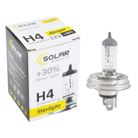 SOLAR Автолампа H4 12V 60/55W P45t-41 Starlight+30% (10/200 шт.)