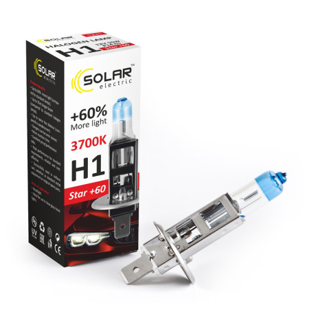 SOLAR Автолампа H1 12V 55W P14,5s Starlight + 60% (10/1000 шт.)