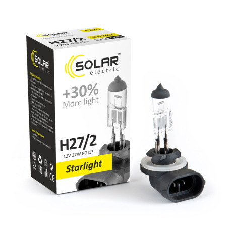 SOLAR Автолампа H27/2 12V 27W PGJ13 Starlight + 30% (200 шт.)