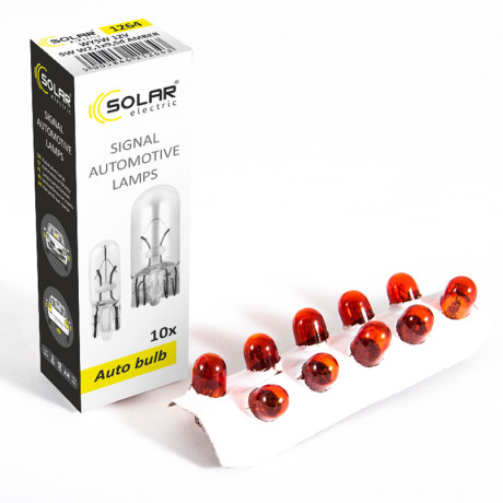 SOLAR Автолампа  WY5W AMBER 12V W2,1x9,5d (10шт.)