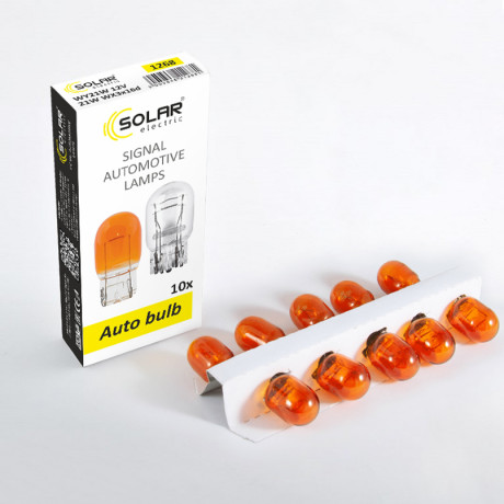 SOLAR Автолампа  WY21W AMBER 12V WX3x16d (10шт.)