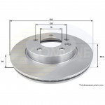 ADC2604V Comline - Диск гальмівний вентильований з покриттям 
