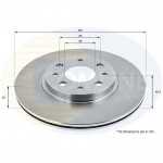 ADC1803V Comline - Диск гальмівний вентильований з покриттям 
