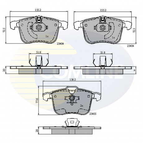 CBP01593 Comline - Гальмівні колодки до дисків