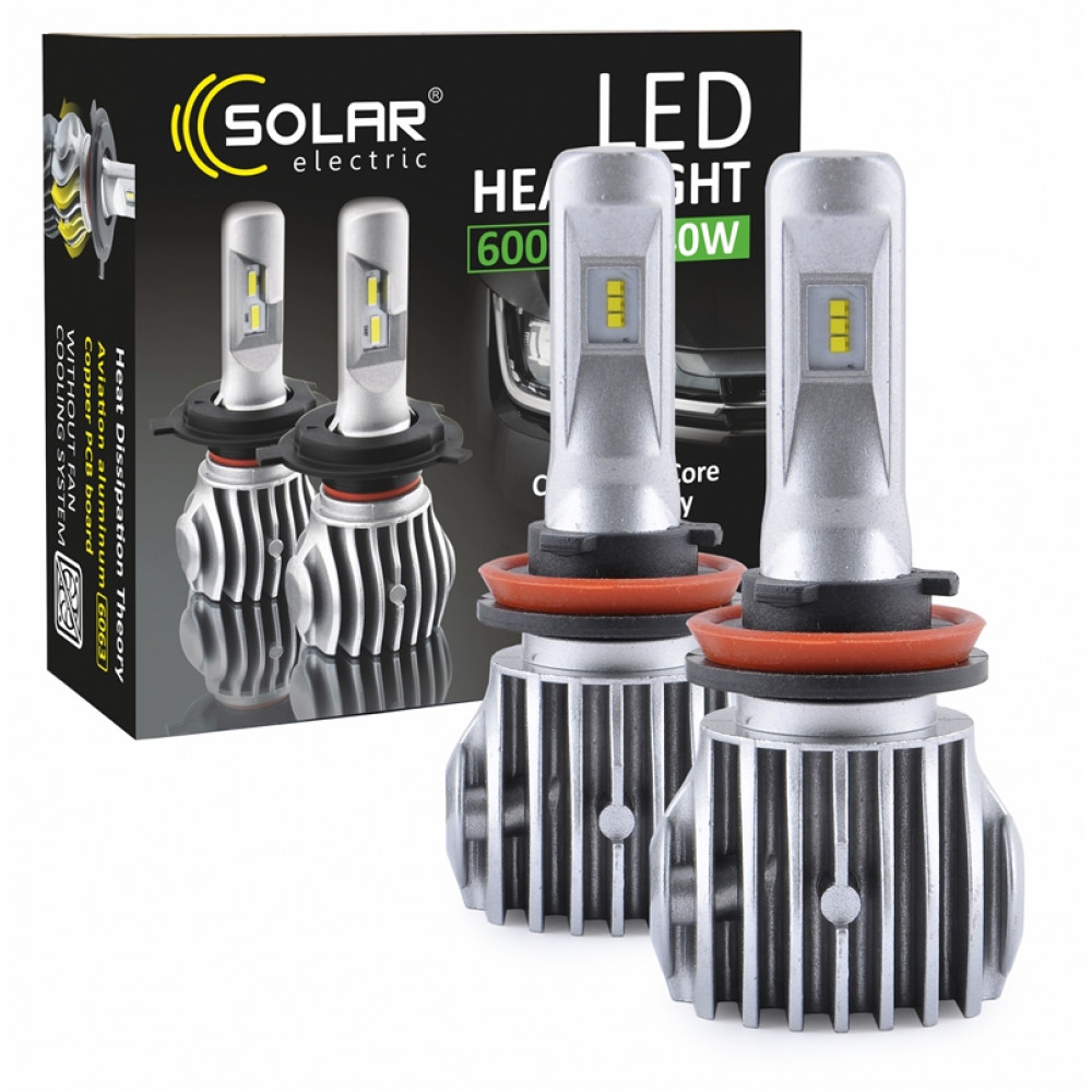 SOLAR LED  H11 CANBUS 12/24V 6500K 6000Lm 50W Cree Chip 1860 (50шт.)