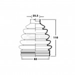 BCB2363 BORG & BECK - Пильовик привідного вала к-т 