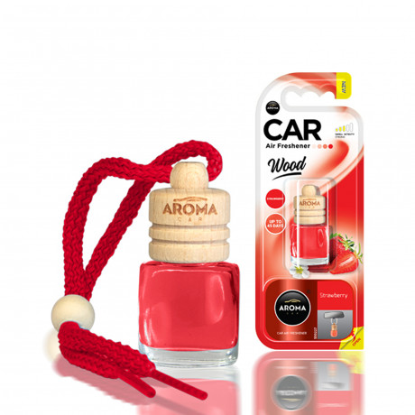 AROMA  Ароматизатор Aroma Car Wood 6ml - STRAWBERRY (24шт.)